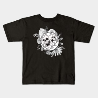 Bones And Botany Black And White Kids T-Shirt